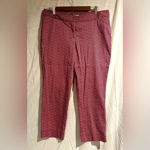 Chinese Laundry pink chinos with navy design size 12